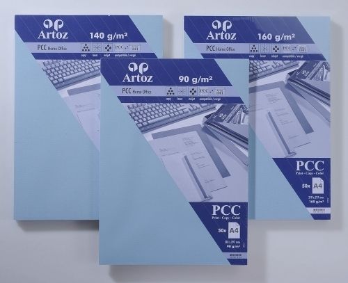 Artoz PCC Packungen 90 g/m² Blätter DIN A4, pastellblau gerippt