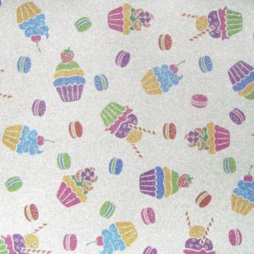 Artoz - Glitter Papier DIN A4 - Cupcake -