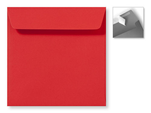 Quadratische Briefumschläge 160x160 mm, rot