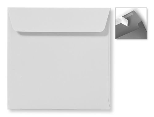 Quadratische Briefumschläge 160x160 mm, silbergrau
