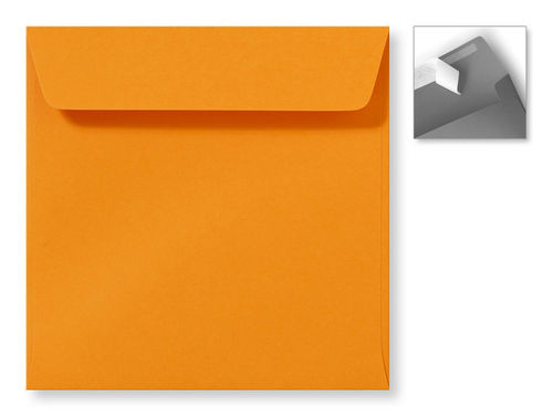 Quadratische Briefumschläge 160x160 mm, orange
